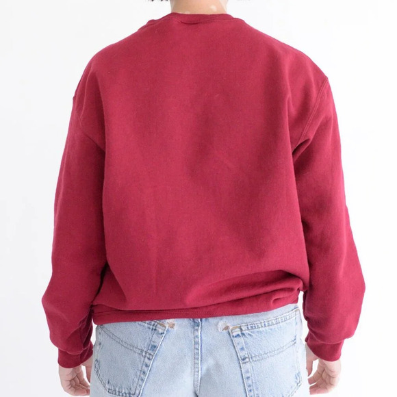 Vintage Fruit Of The Loom Embroidered  Labrador Sledding Crewneck Sweater M - Picture 3 of 11